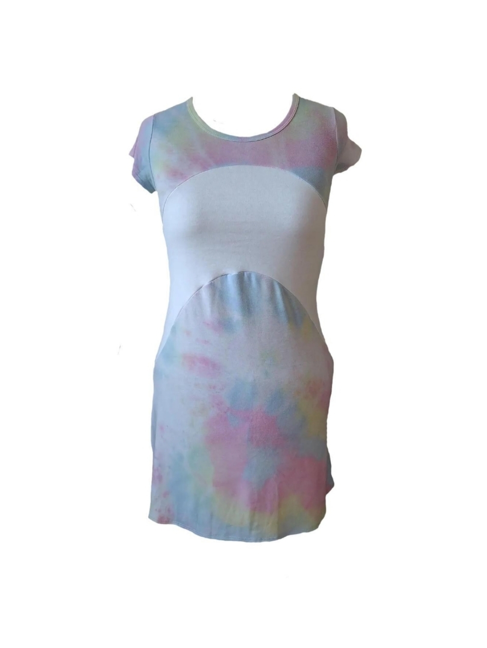 Designer Upcycled Arch Over Bust Angles Side Tie Dye Dress Women Plus Size 1X 16